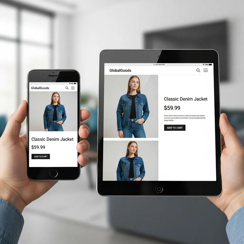 User interacting with a responsive website on multiple devices, illustrating the benefits of mobile optimization