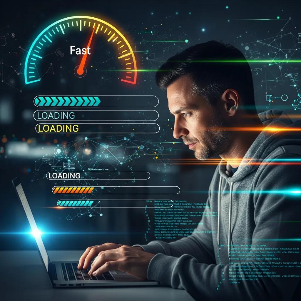 Web developer optimizing website speed for improved SEO rankings